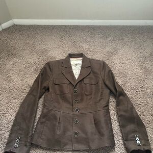 Banana Republic Brown Blazer Classic Suit Jacket with Inner Map Lining